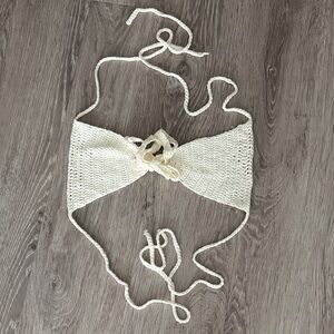 Cream Crochet Halter Top
